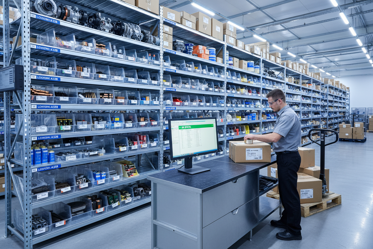 Generate an image that embodies this mentality with car related stuff:

Only In Stock was created because we believe the only parts that matter are the ones in stock. With the supply shortage that manifested from the Covid Pandemic, there were so many business selling items that were not in stock and may be on perpetual back order.

We did not want to play those games.

Our goal at Only In Stock is to make sure you get what you ordered as quickly as possible. Fulfillment, No Games, Straight Forward Purchase